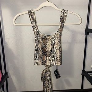 Zaful snake skin tie top